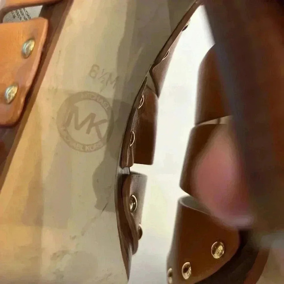 Michael Kors leather upper made heels Chestnut size 6.5 - Picture 4 of 9